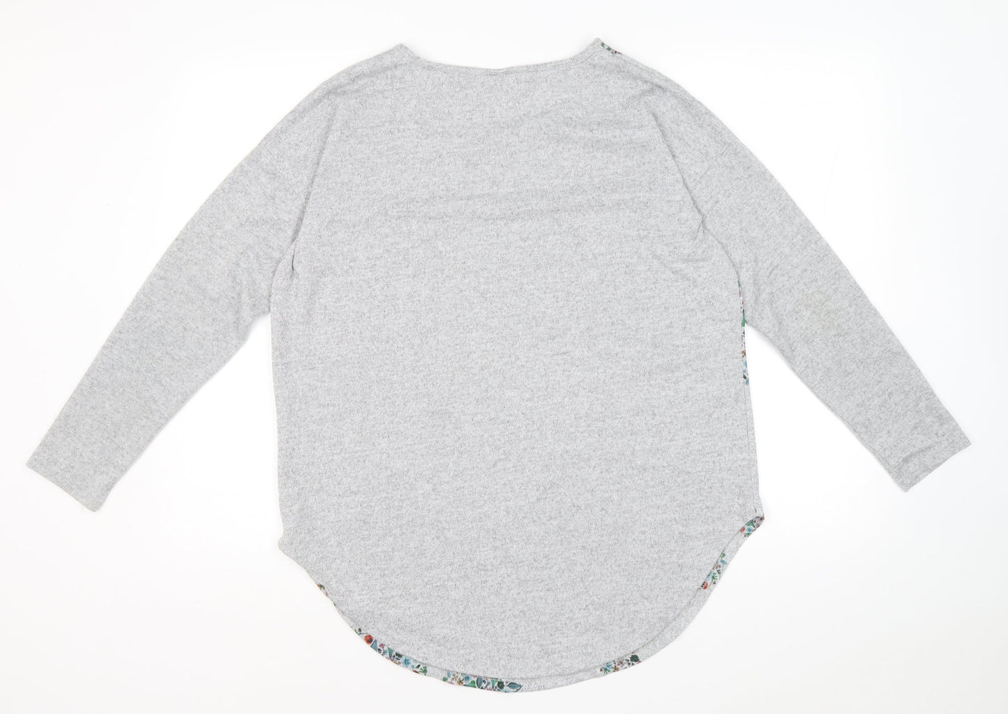 Stock Shop Womens Grey Scoop Neck Geometric Polyester Pullover Jumper Size M - Hearts