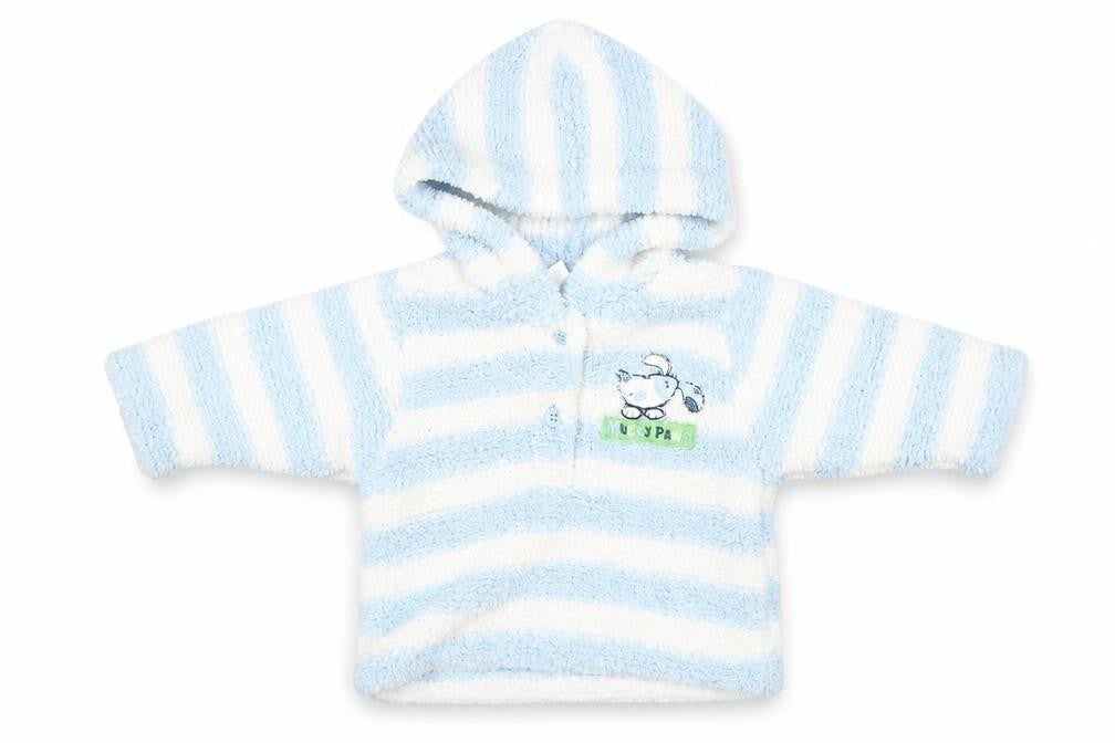 Baby Baby Blue Striped Polyester Pullover Jumper Size 0-3 Months Button - Mucky Paws