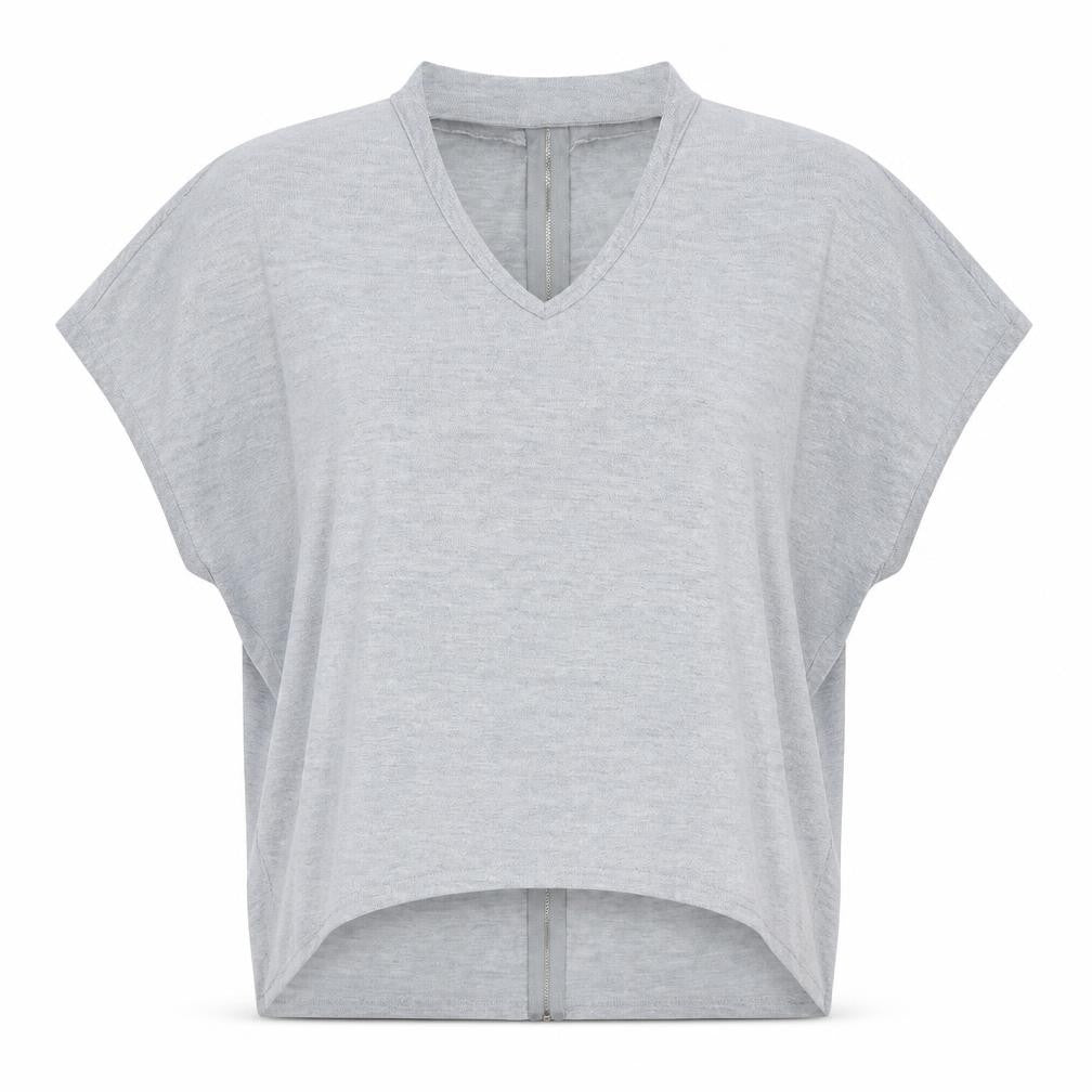 Voulez-Vous Womens Grey Viscose Basic Blouse Size M High Neck