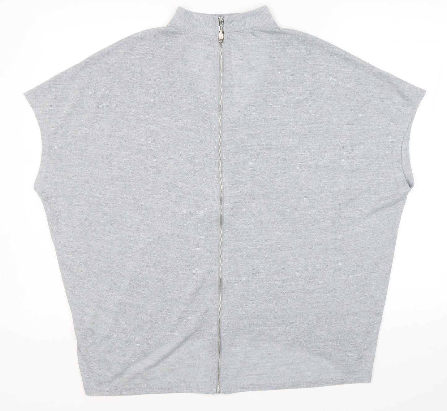 Voulez-Vous Womens Grey Viscose Basic Blouse Size M High Neck