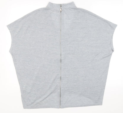 Voulez-Vous Womens Grey Viscose Basic Blouse Size M High Neck