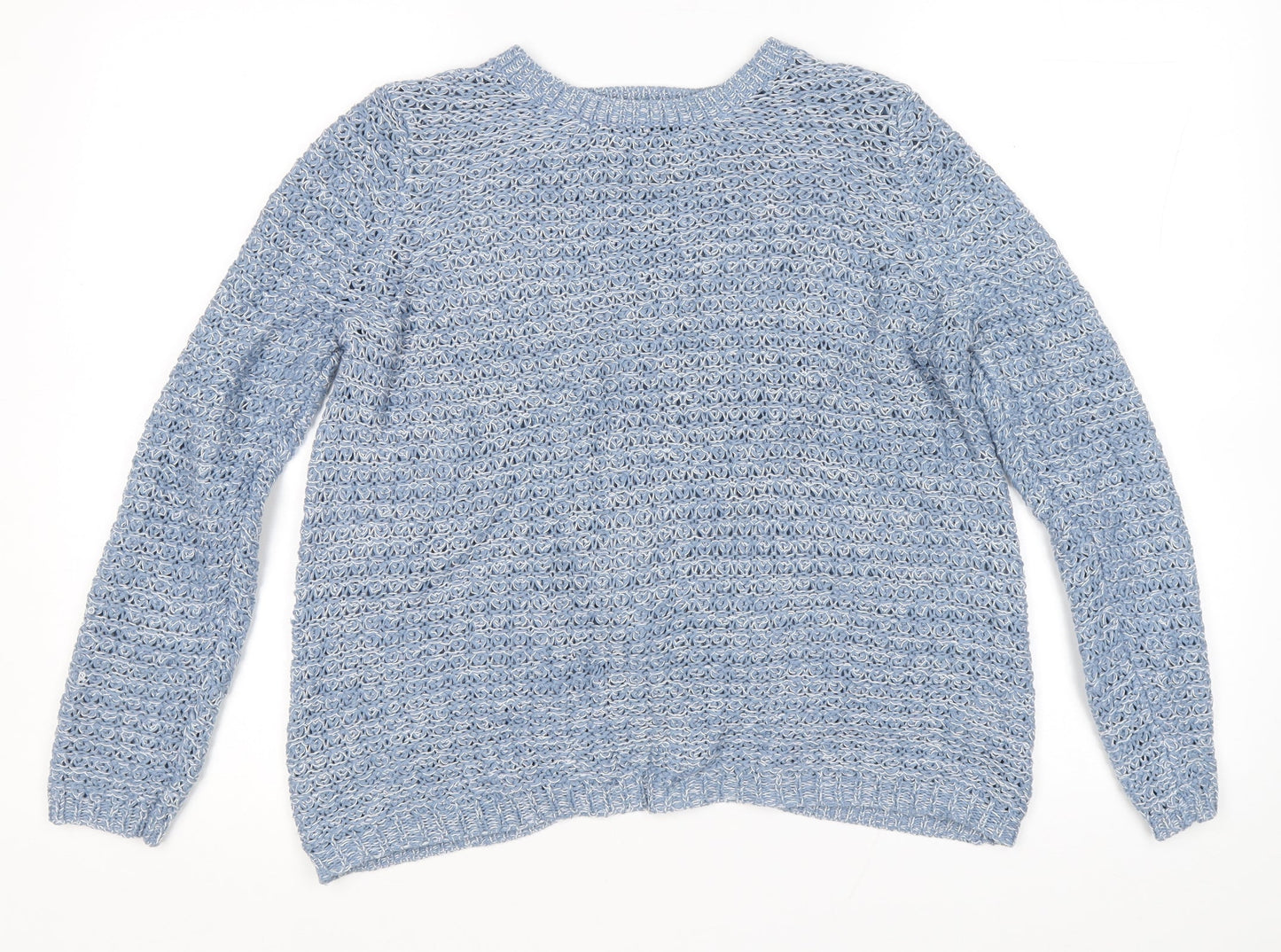 Dorothy Perkins Womens Blue Round Neck Acrylic Wrap Jumper Size 14