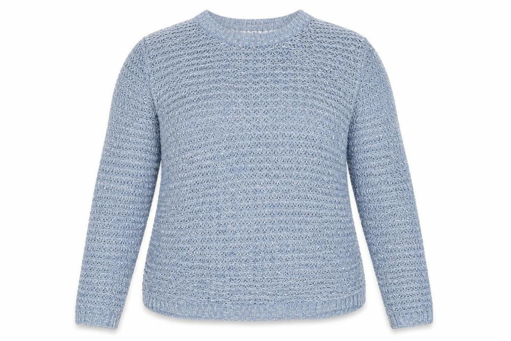 Dorothy Perkins Womens Blue Round Neck Acrylic Wrap Jumper Size 14