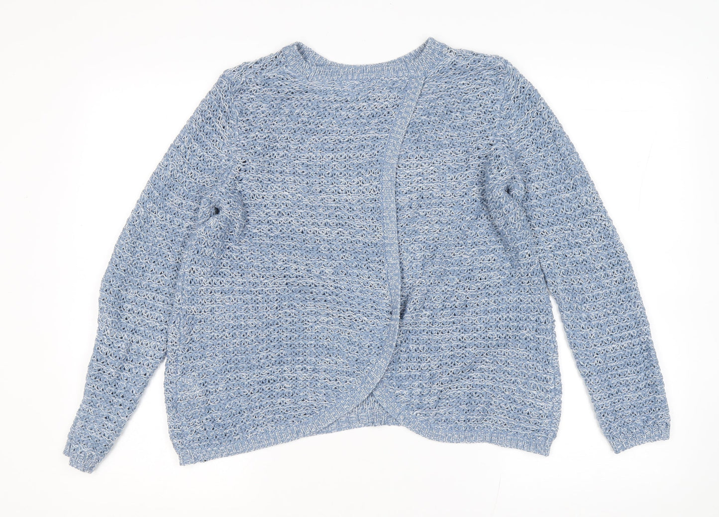 Dorothy Perkins Womens Blue Round Neck Acrylic Wrap Jumper Size 14