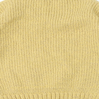 Preworn Womens Beige V-Neck Polyester Pullover Jumper Size S
