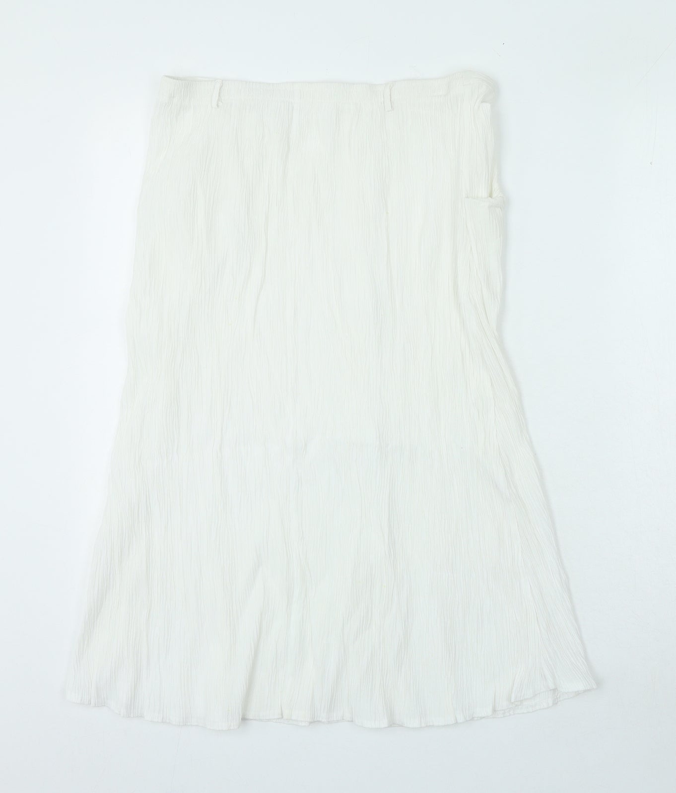 Preworn Womens White Polyacrylate Fibre A-Line Skirt Size M