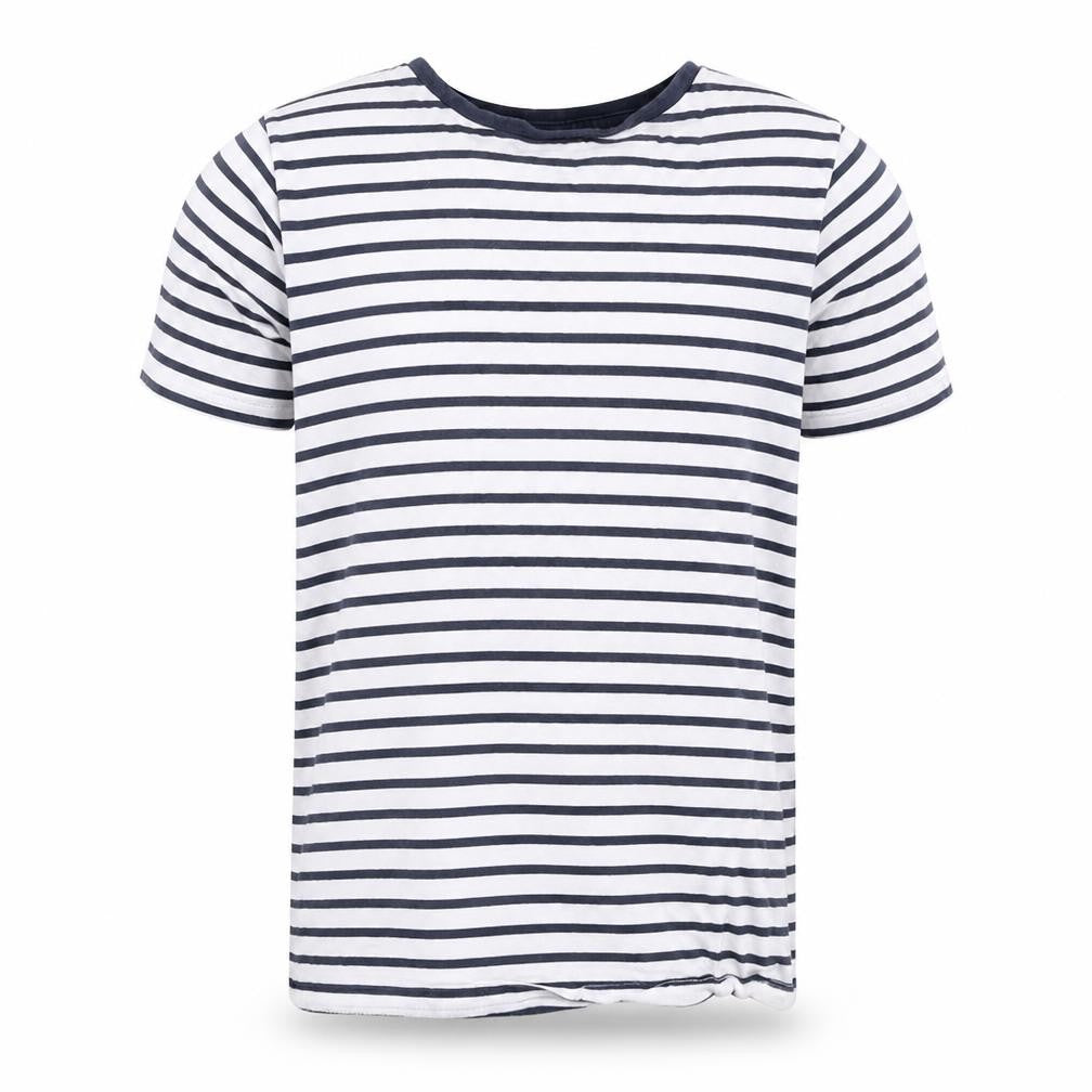 Dunnes Stores Boys Blue Striped Cotton Basic Polo Size 8-9 Years Round Neck