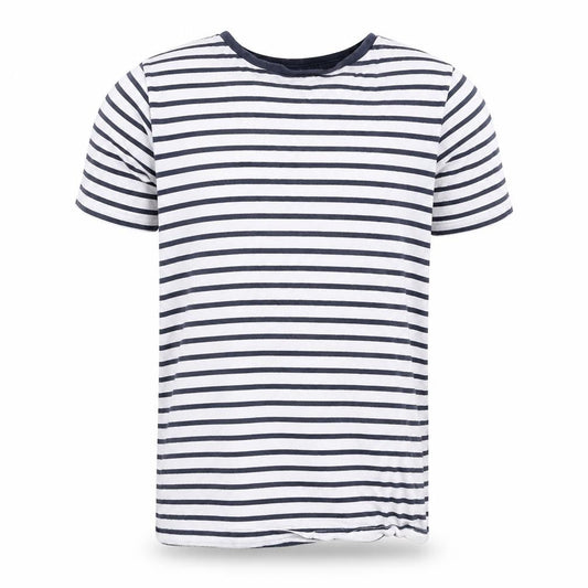 Dunnes Boys Blue Striped Cotton Basic Polo Size 8-9 Years Round Neck