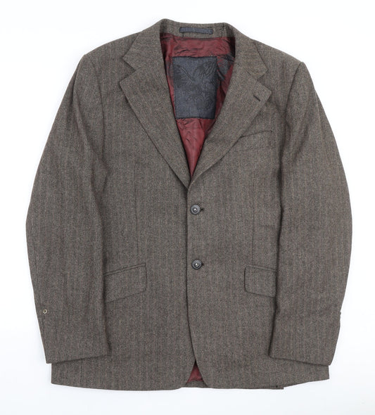 River Island Mens Brown Herringbone Polyester Blazer