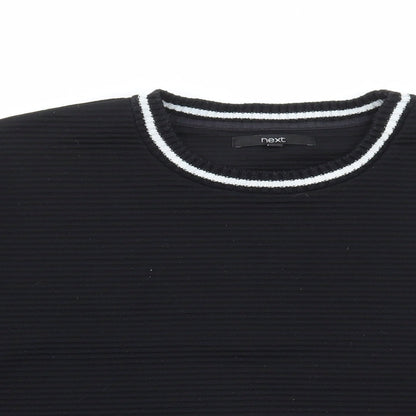 Next Womens Black Round Neck Polyester Pullover Jumper Size 14 - Ribbed