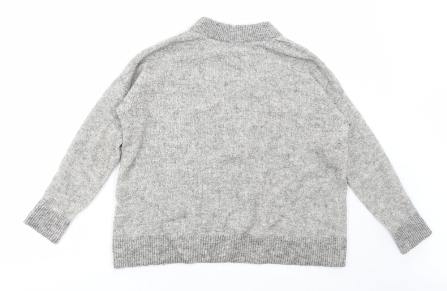 H&M Womens Grey Crew Neck Polyamide Pullover Jumper Size M