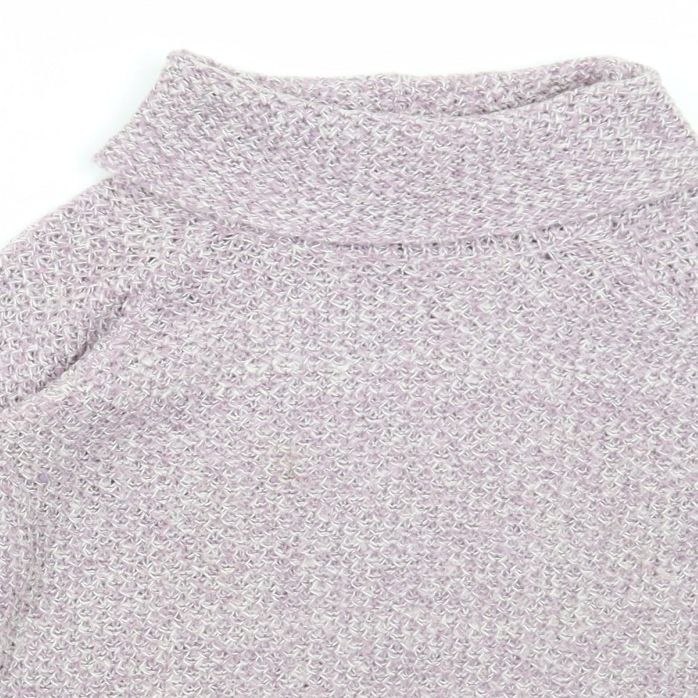 M&Co Womens Purple Roll Neck Acrylic Pullover Jumper Size 10