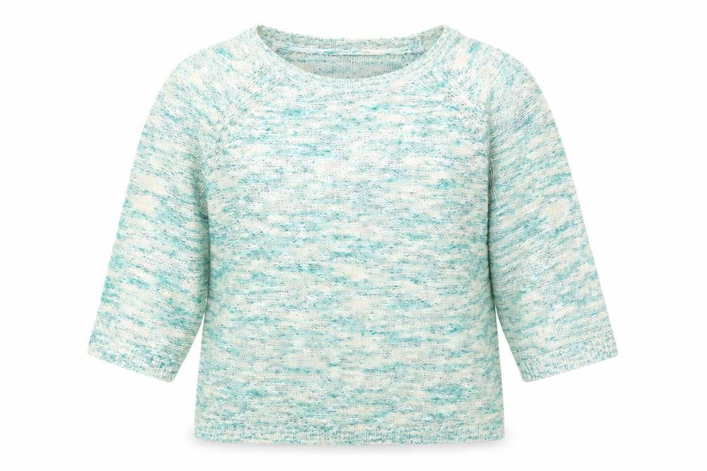Bonmarché Womens Green Round Neck Geometric Polyamide Pullover Jumper Size L
