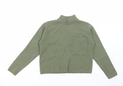 Preloved Primark Girls Green High Neck Polyester Pullover Jumper Size 9-10 Years Pullover - Front