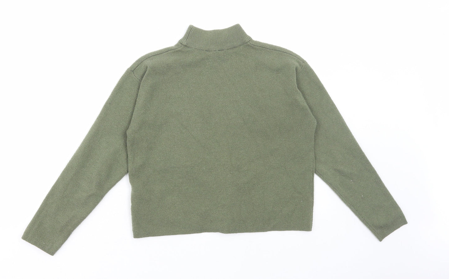 Primark Girls Green High Neck Polyester Pullover Jumper Size 9-10 Years Pullover
