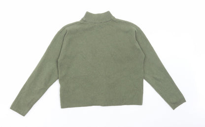 Preloved Primark Girls Green High Neck Polyester Pullover Jumper Size 9-10 Years Pullover - Back