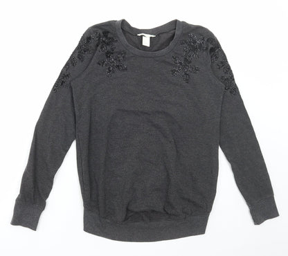 H&M Womens Grey Cotton Pullover Sweatshirt Size S Pullover
