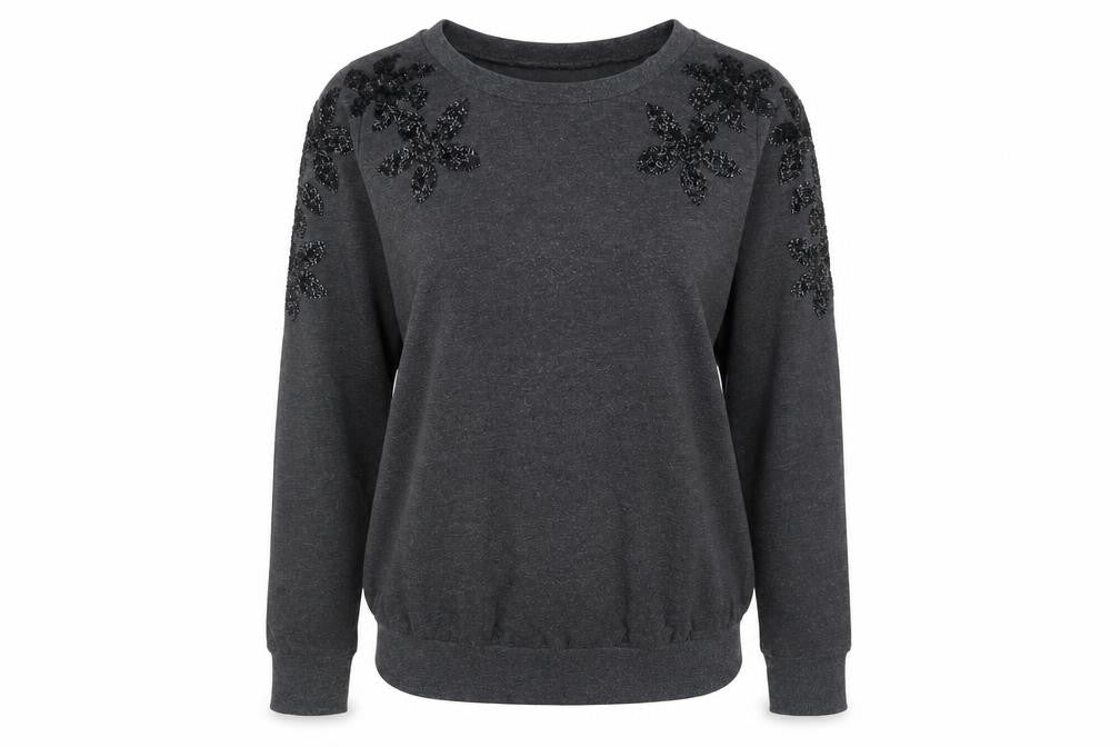 H&M Womens Grey Cotton Pullover Sweatshirt Size S Pullover