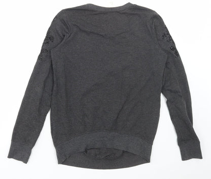 H&M Womens Grey Cotton Pullover Sweatshirt Size S Pullover