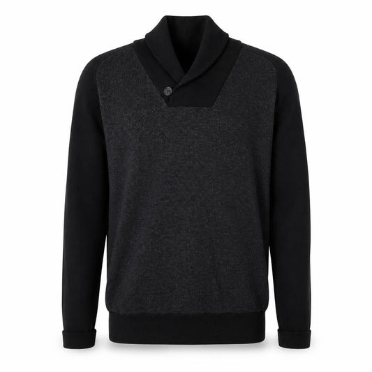 Next Mens Black Round Neck Cotton Henley Jumper Size M