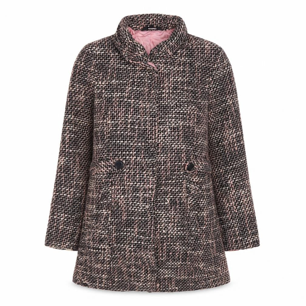 Nikita Womens Pink Check Overcoat Coat Size L Button