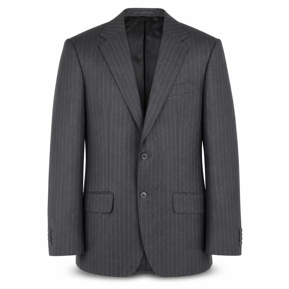 F&F Mens Grey Striped Polyester Jacket Suit Jacket Size 38