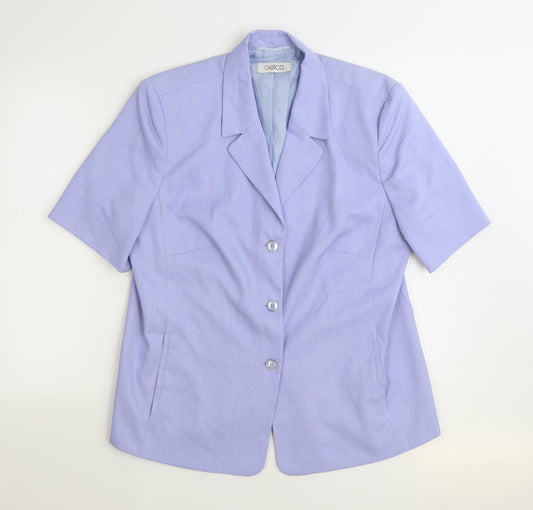 Gelco Womens Blue Jacket Blazer Size 20 Button - Short Sleeve