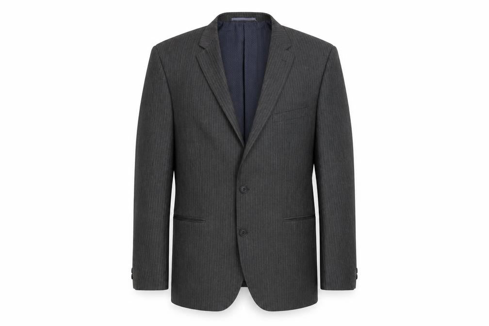 Taylor & Wright Mens Grey Striped Polyester Jacket Suit Jacket Size 44