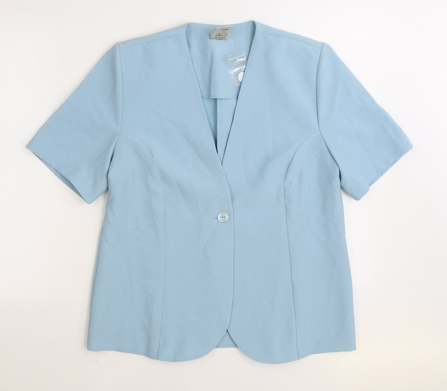 Deanes Womens Blue Jacket Blazer Size 14 Button