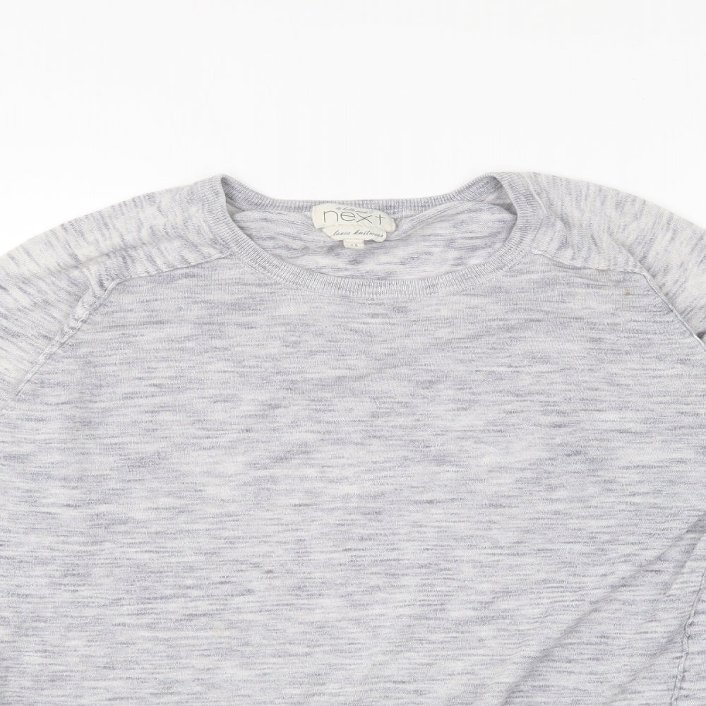NEXT Womens Grey Round Neck Cotton Pullover Jumper Size 14