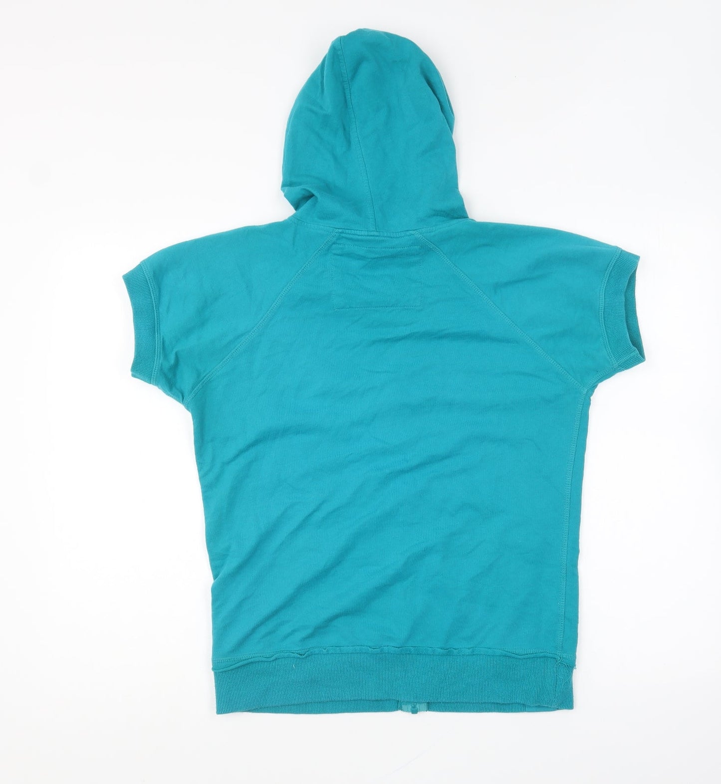 F&F Womens Blue Cotton Full Zip Hoodie Size 12 Zip