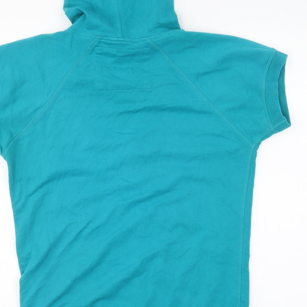 F&F Womens Blue Cotton Full Zip Hoodie Size 12 Zip
