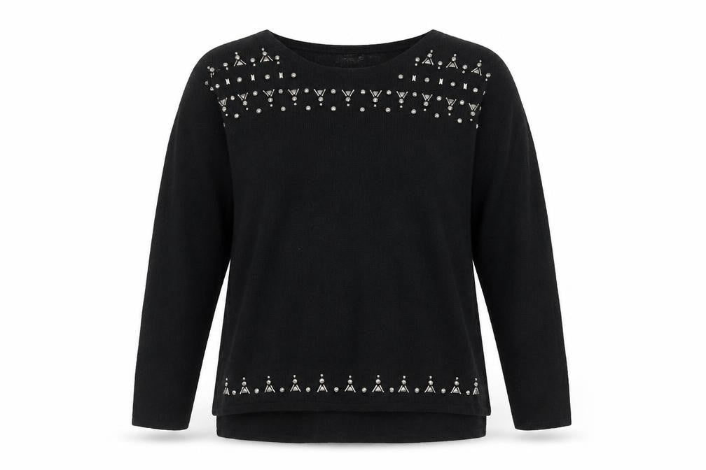NEXT Womens Black Round Neck Nylon Pullover Jumper Size 12