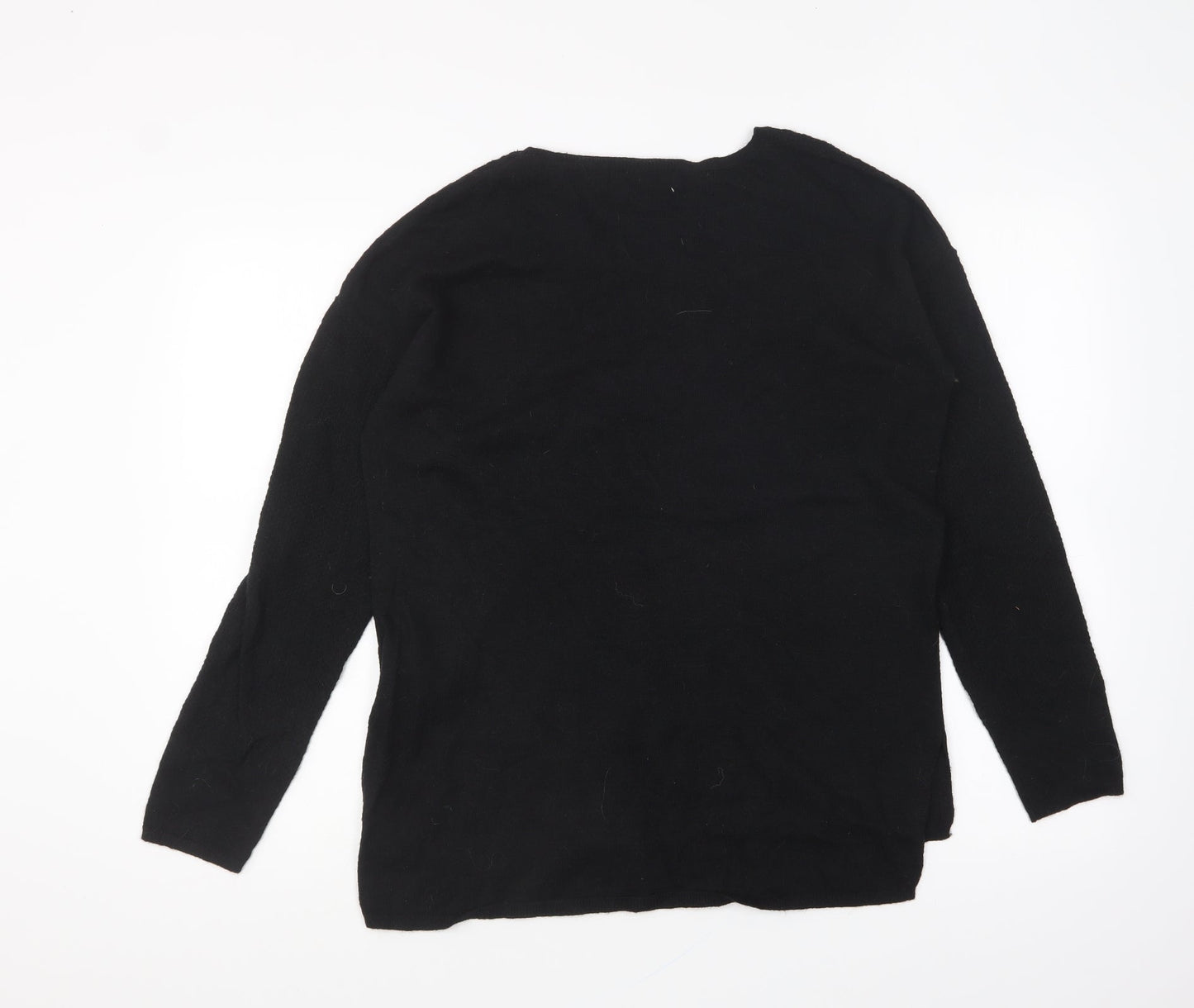 NEXT Womens Black Round Neck Nylon Pullover Jumper Size 12