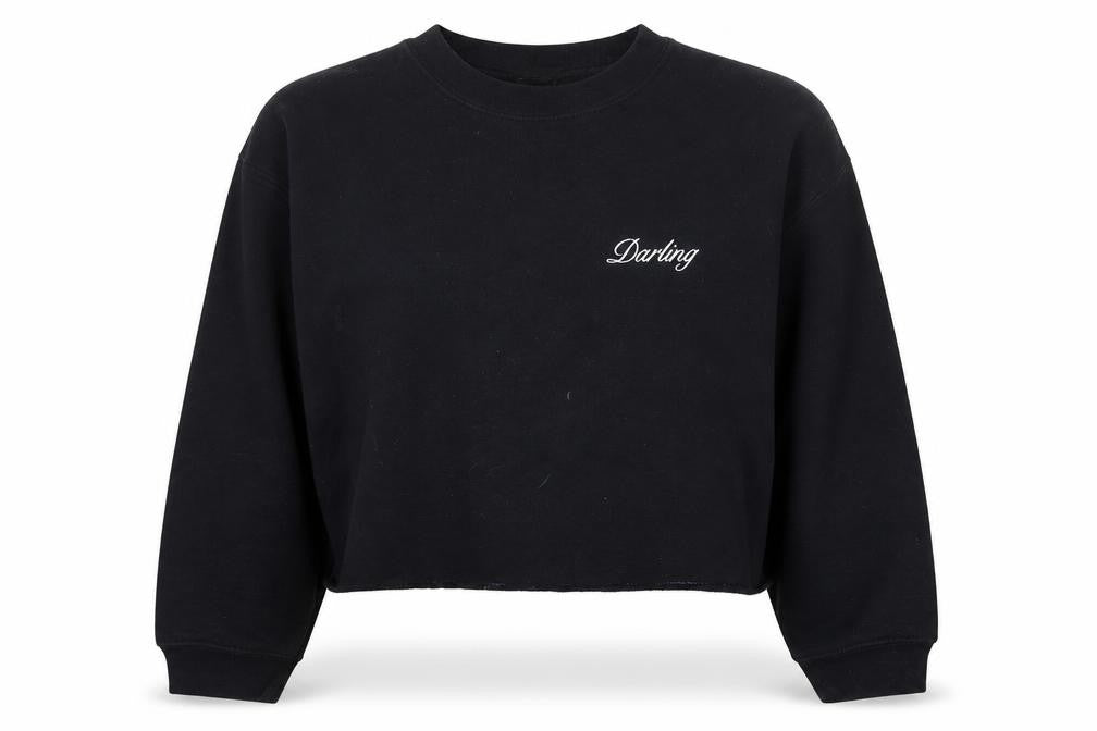 Topshop Womens Black Cotton Pullover Sweatshirt Size S Pullover - Darling