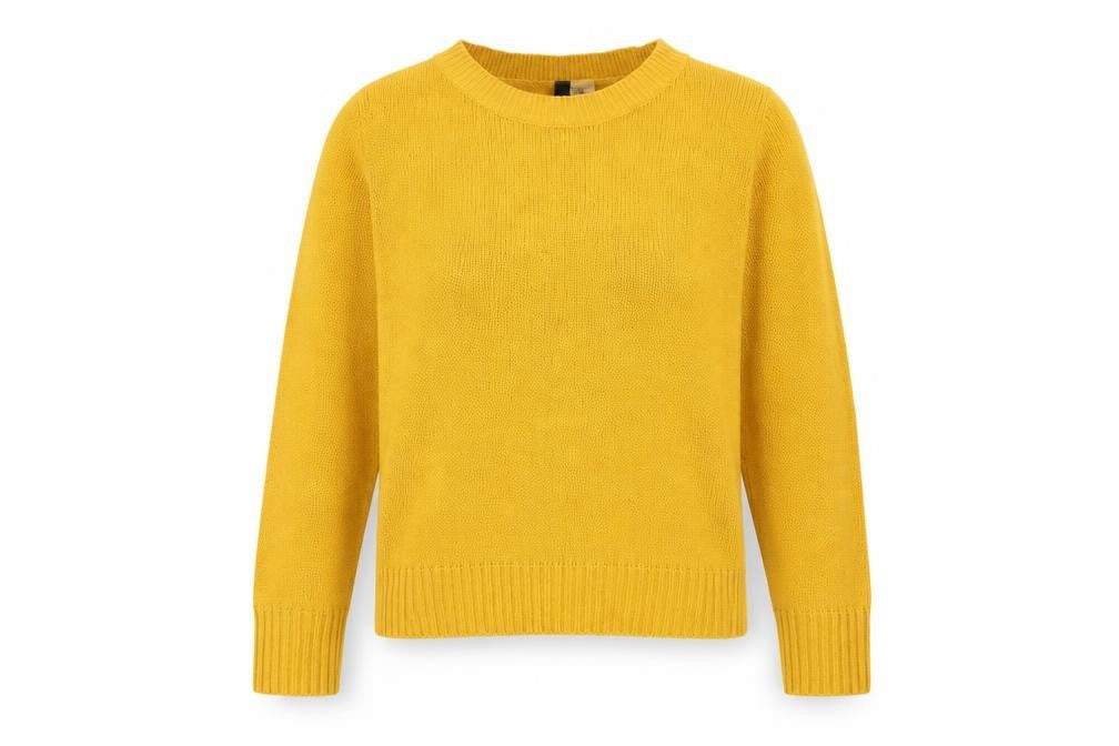 Divided by H&M Womens Yellow Round Neck Acrylic Pullover Jumper Size XS