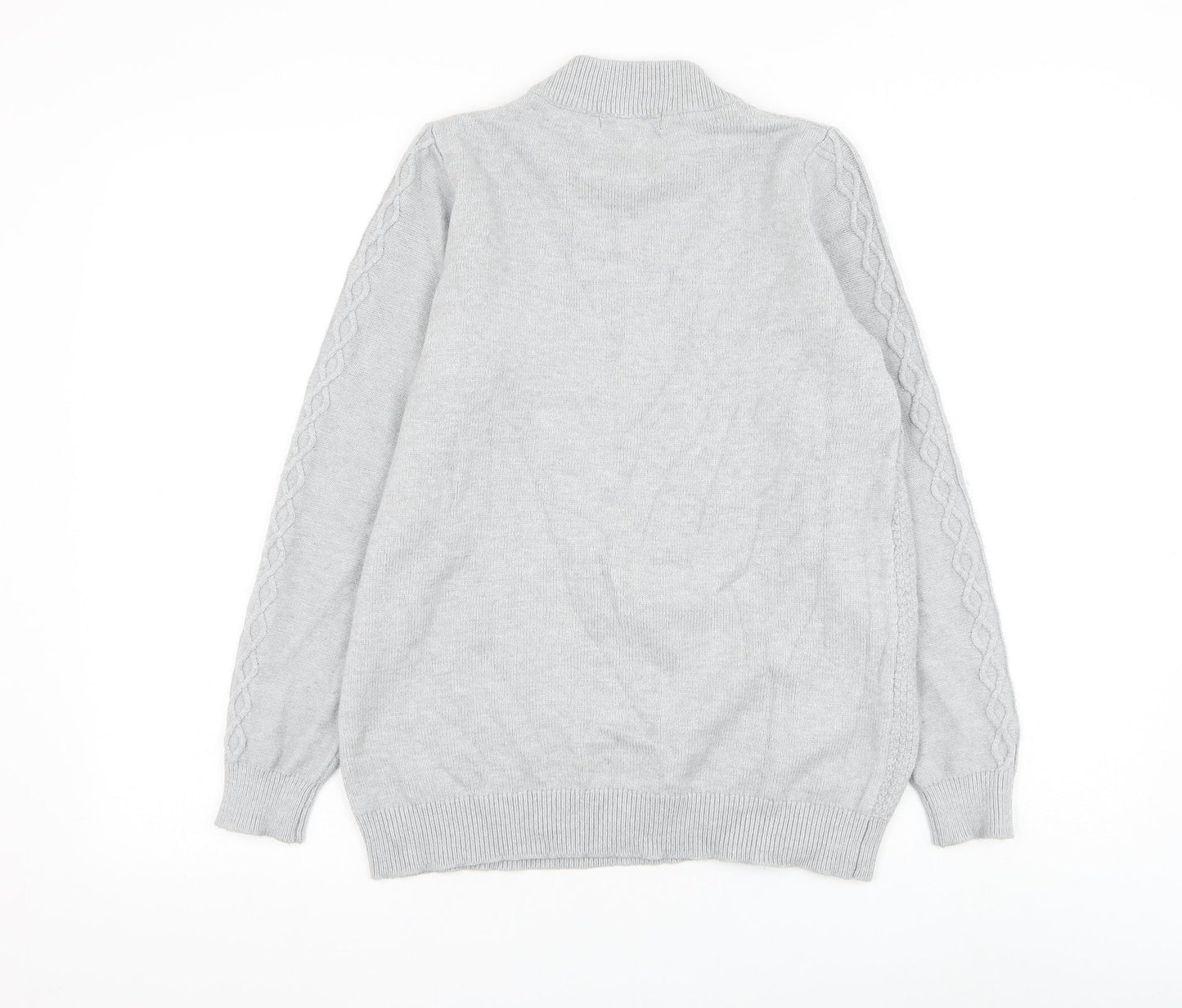 Bonmarché Womens Grey Mock Neck Viscose Pullover Jumper Size 14