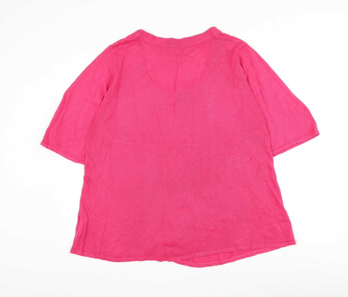 Tommy & Kate Womens Pink Scoop Neck Acrylic Pullover Jumper Size 16