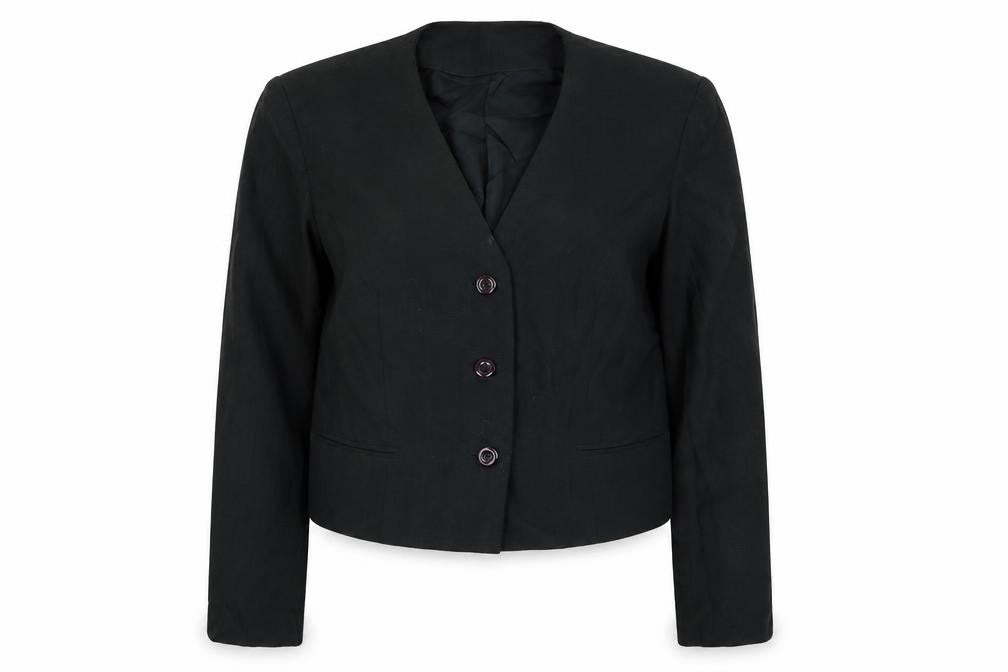 Preworn Womens Black Jacket Blazer Size M Button