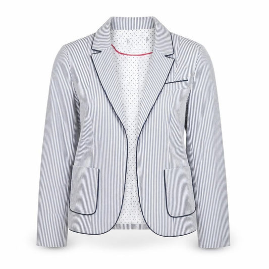 Atmosphere Womens Blue Striped Polyester Jacket Blazer Size 8