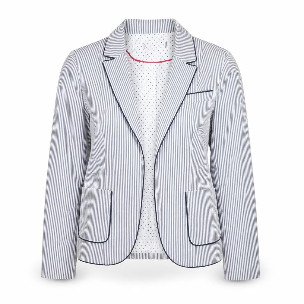 Atmosphere Womens Blue Striped Polyester Jacket Blazer Size 8