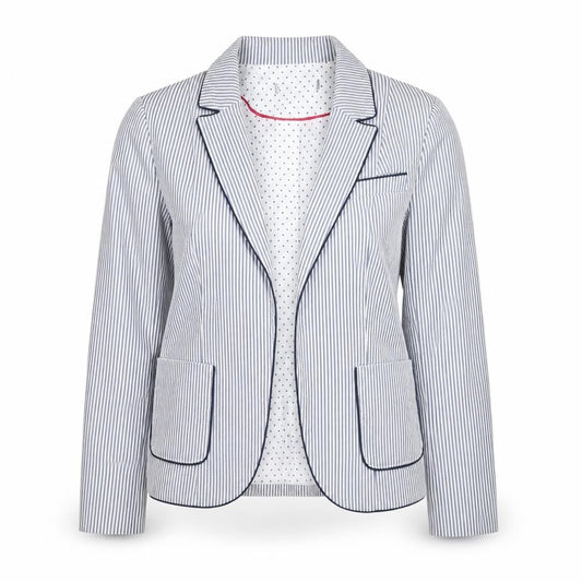 Atmosphere Womens Blue Striped Polyester Jacket Blazer Size 8