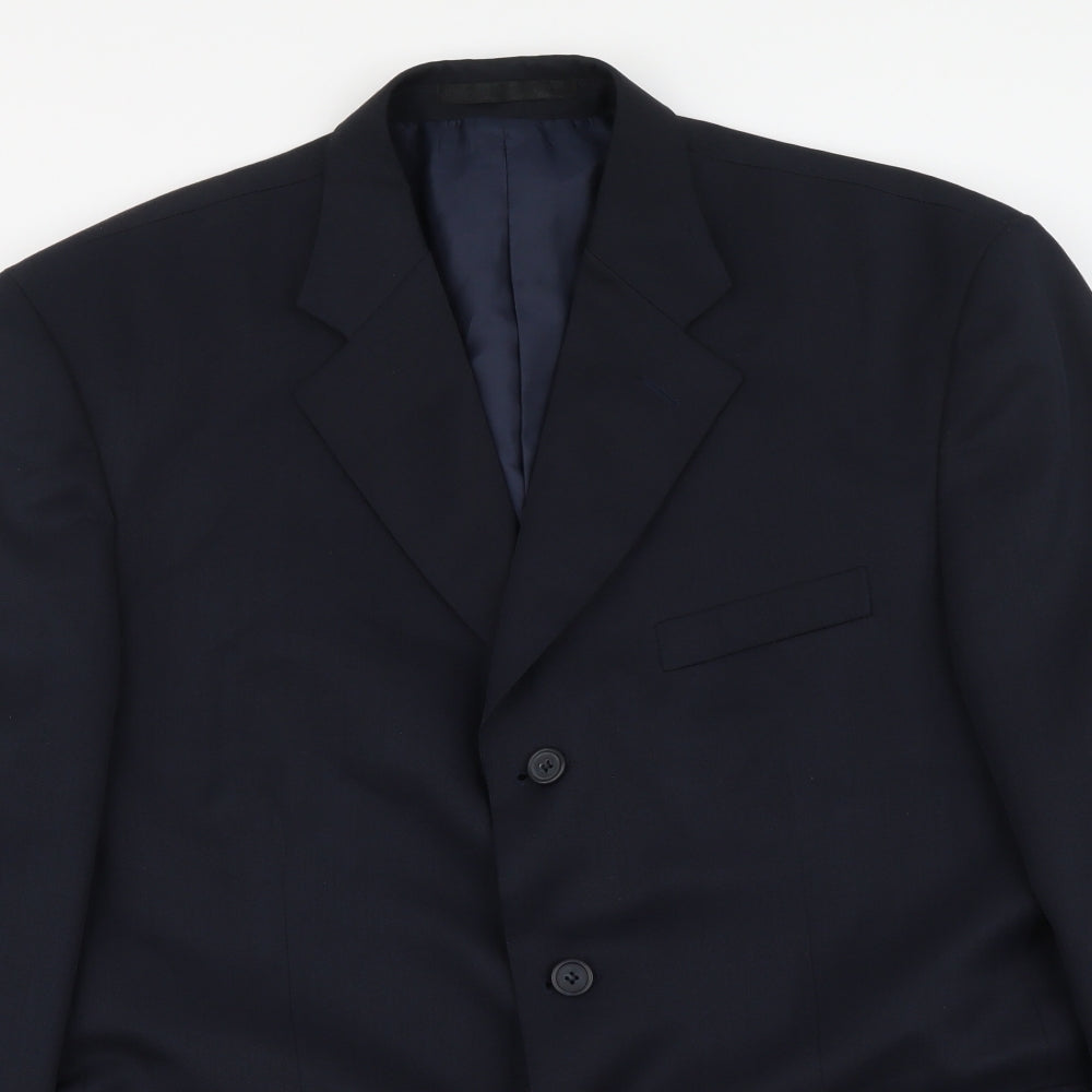 Savatini Mens Blue Polyester Jacket Suit Jacket Size L