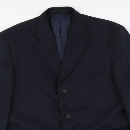 Savatini Mens Blue Polyester Jacket Suit Jacket Size L