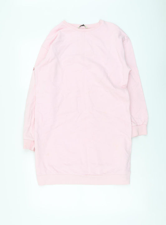 George Girls Pink Cotton Tunic Sweatshirt Size 12-13 Years Pullover