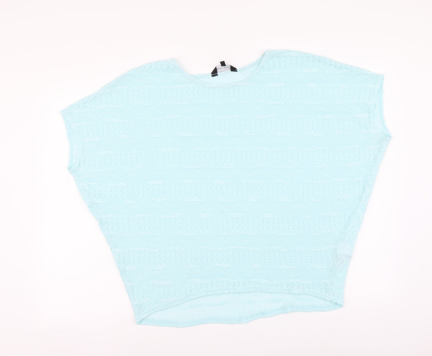 New Look Womens Blue Polyester Basic Blouse Size 12 Round Neck