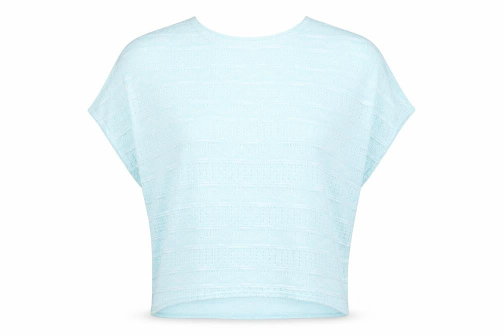 New Look Womens Blue Polyester Basic Blouse Size 12 Round Neck