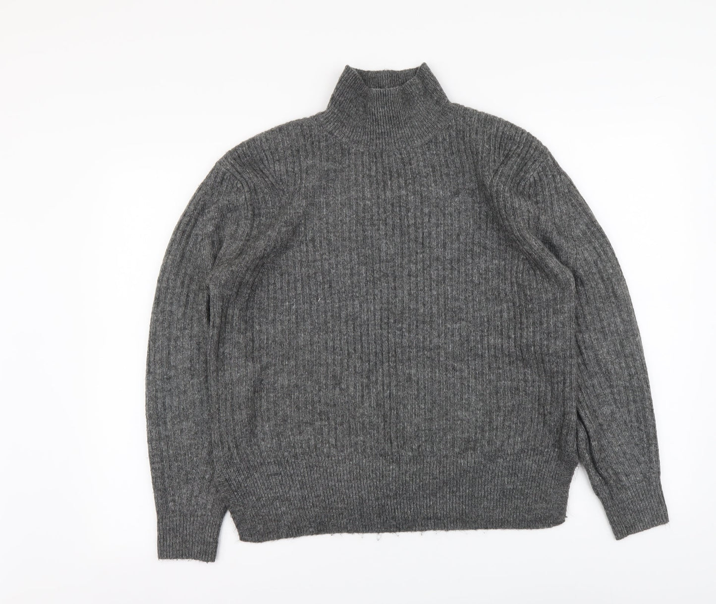 F&F Womens Grey High Neck Acrylic Pullover Jumper Size 6