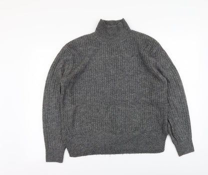 F&F Womens Grey High Neck Acrylic Pullover Jumper Size 6