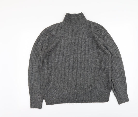 F&F Womens Grey High Neck Acrylic Pullover Jumper Size 6